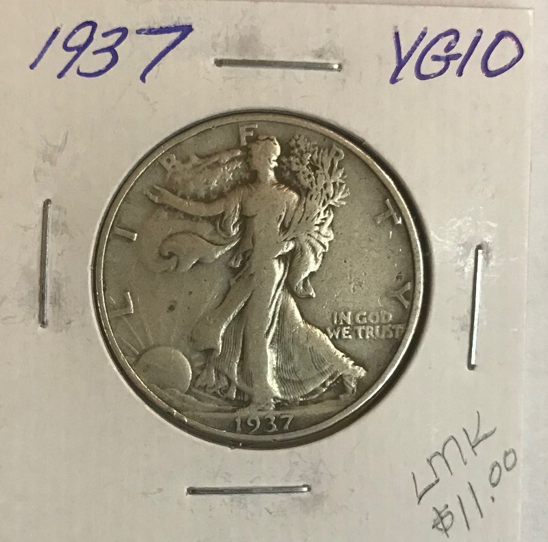 lot 48 image: 1937 Walking Liberty Half Dollar