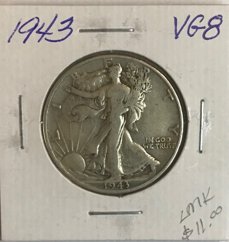 lot 53 image: 1943 Walking Liberty Half Dollar