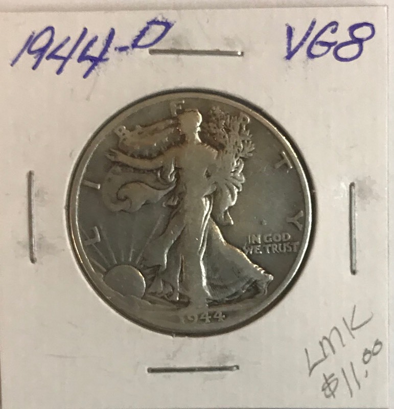 lot 55 image: 1944-D Walking Liberty Half Dollar