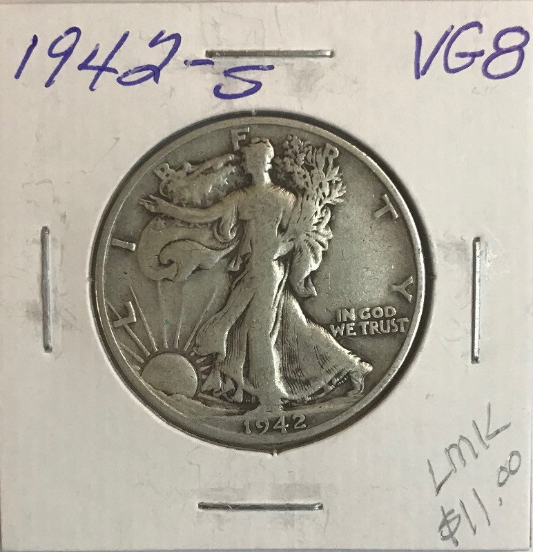 lot 52 image: 1942-S Walking Liberty Half Dollar