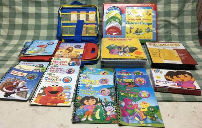 Curious George Book and CD set, Story Reader Device with Stories, and Language Programs