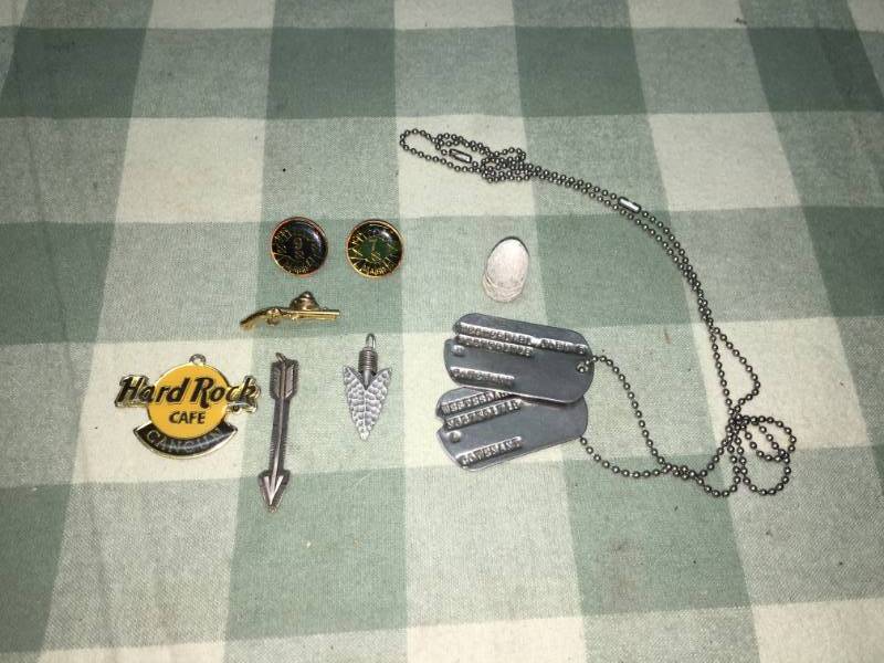 Assorted Pendants, Pins, and More