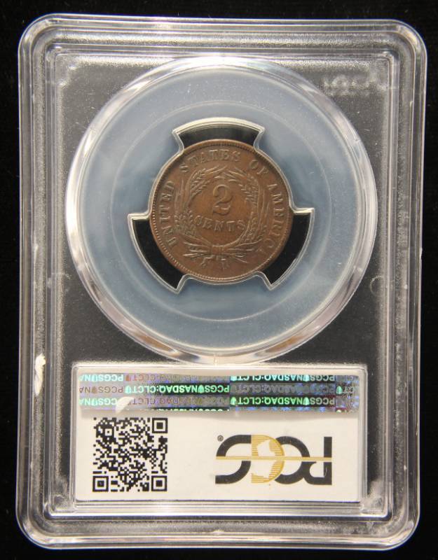 1865 US TWO CENT PIECE XF45 PCGS