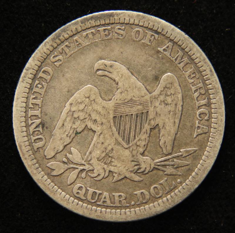 1861 CIVIL WAR DATE SEATED LIBERTY SILVER QUARTER