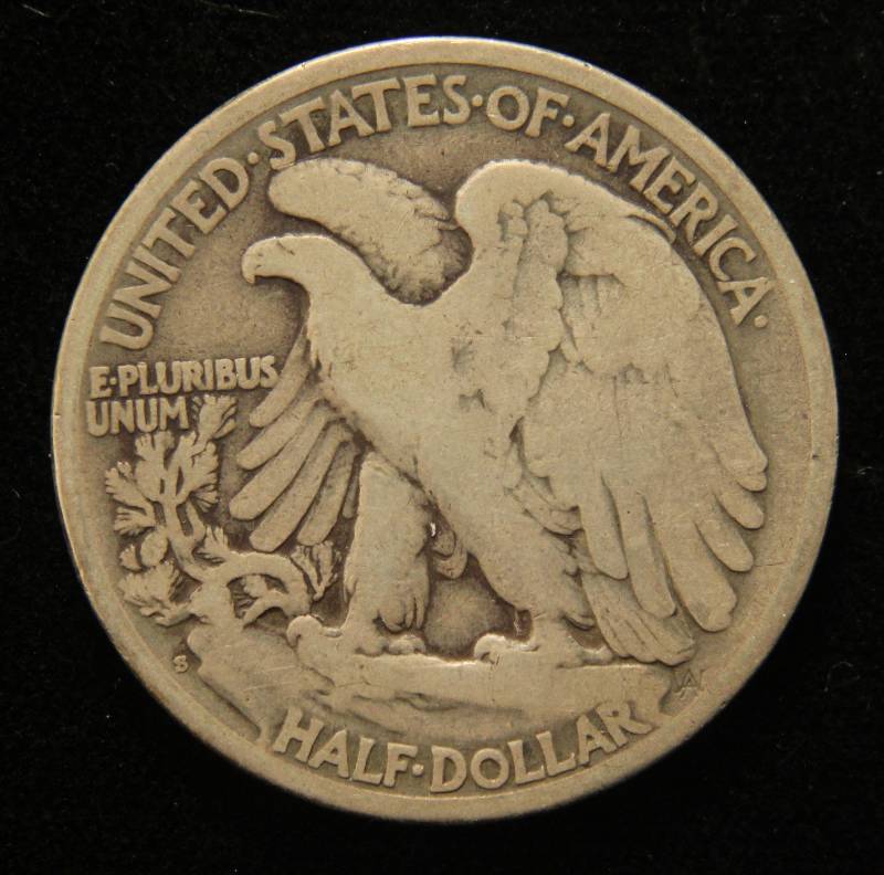 1927-S WALKING LIBERTY SILVER HALF DOLLAR