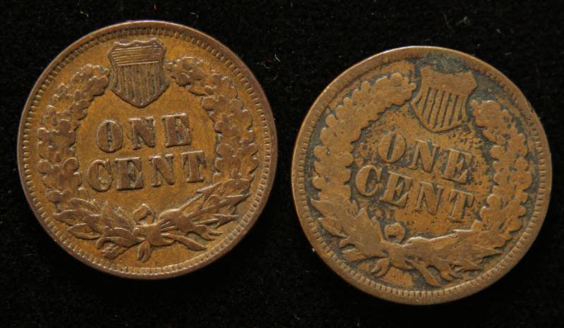 2 INDIAN HEAD CENTS 1905 1906 VG-VF