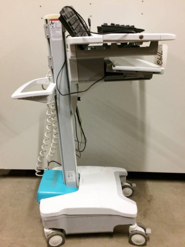 lot 1 image: WOW MSRP $3500 Ergotron Mobile Monitor Mount Stand Up Laptop Computer Desk WORKSTATION COW - GREAT CONDITION