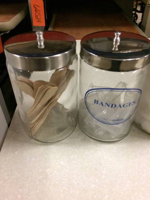 lot 54 image: Lot of 5 Glass Dispensing Jars - Excellent Condition