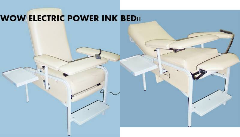 lot 9 image: WOW MSRP $3000 Custom Comfort Medtek Power Reclining - An AMAZING INK BED For Tattoo Artists