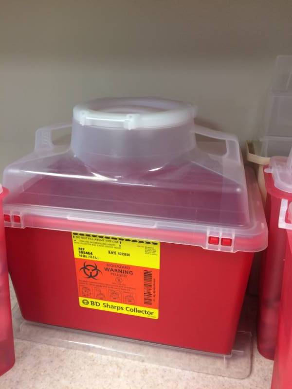 lot 60 image: Lot Of 3 Medical Sharps Disposal Containers