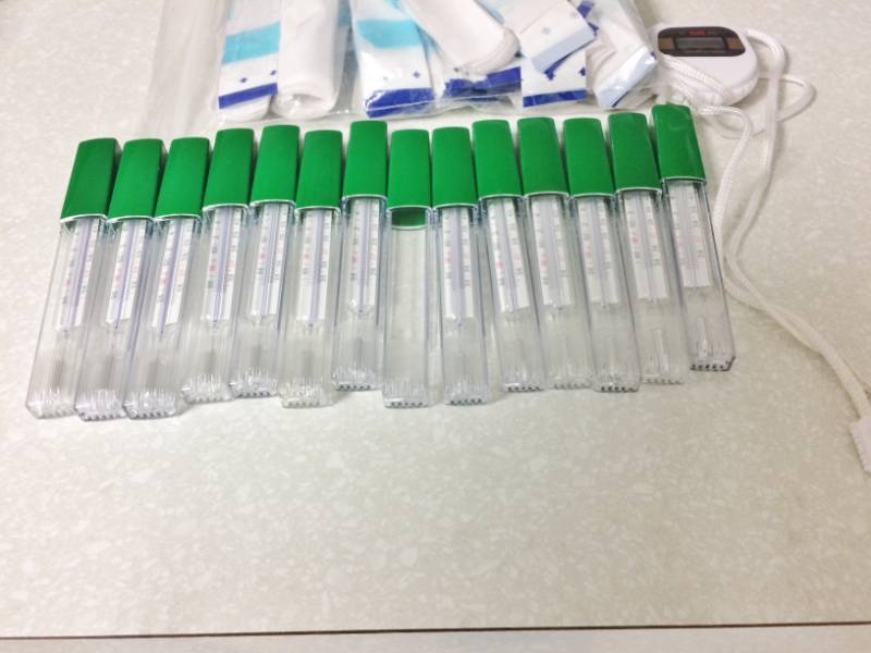 lot 64 image: Lot Of&nbspGeratherm Mercury-Free Oral Thermometers With Sanitary Sleeves & Stopwatch - Excellent Condition