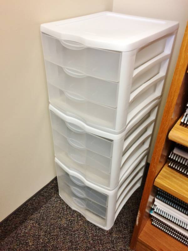 3 Tier White Stack Plastic Storage Drawers Excellent Condition