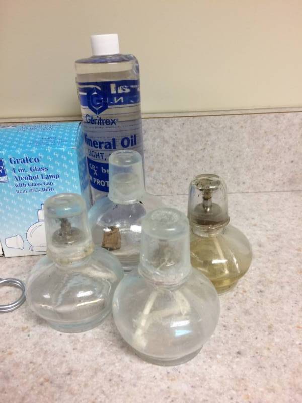 lot 97 image: Lot Of Glass Alcohol Lamps Some New In Box & Metal&nbspFlint Spark Torch Igniter