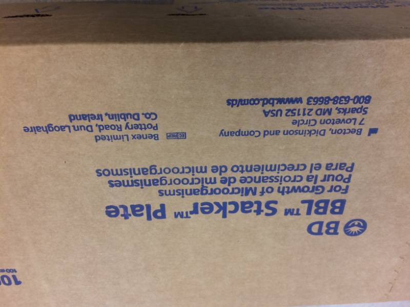 lot 100 image: 1 Case New In Box BBL Stacker Plates For Growth Of Microorganisms 