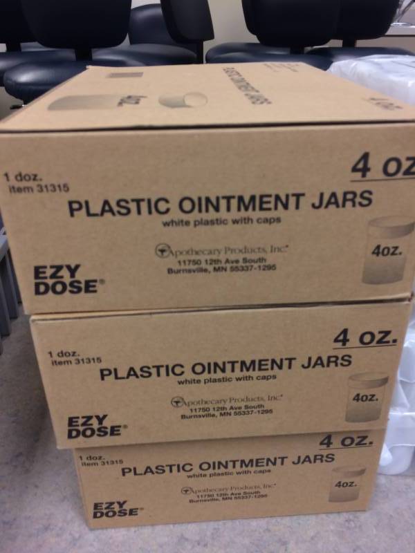 lot 114 image: Large Lot Of NEW Plastic Ointment Jars