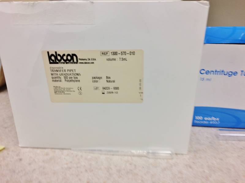 lot 115 image: Lot OF New Centrifuge Tubes & Transfer Pipets With Graduations