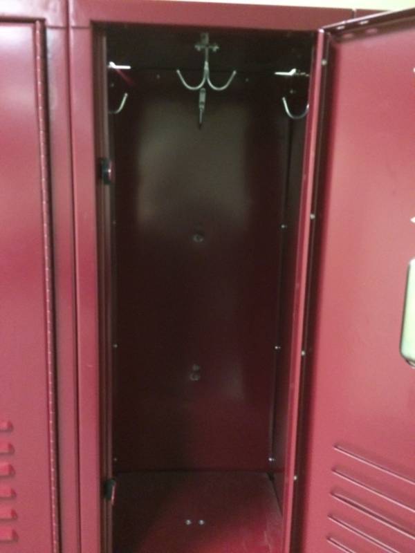 lot 51 image: Lot of 3 High Quality ASI Solutions 2 Tier Really Red Storage Classroom Lockers - Excellent Condition (6 actual lockers)