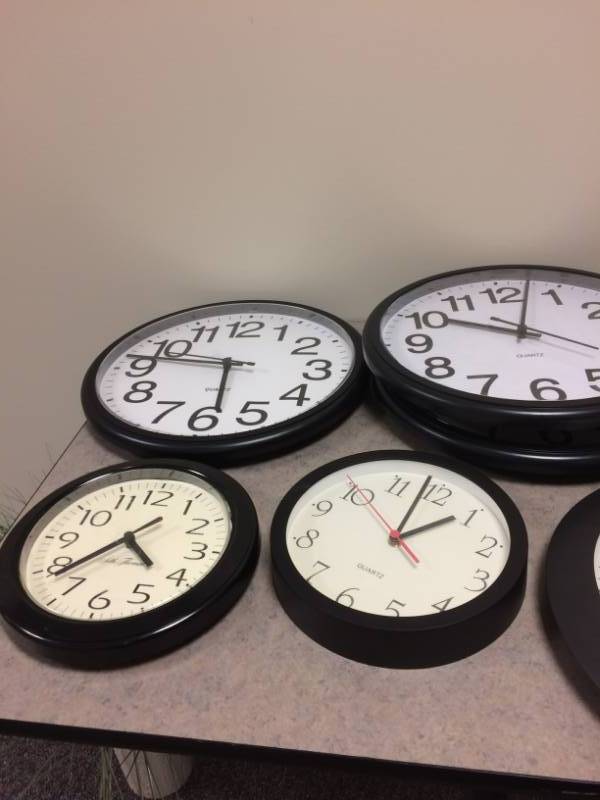 lot 59 image: Large Lot Of Wall Clocks - Excellent Working Condition  Batteries Not Included