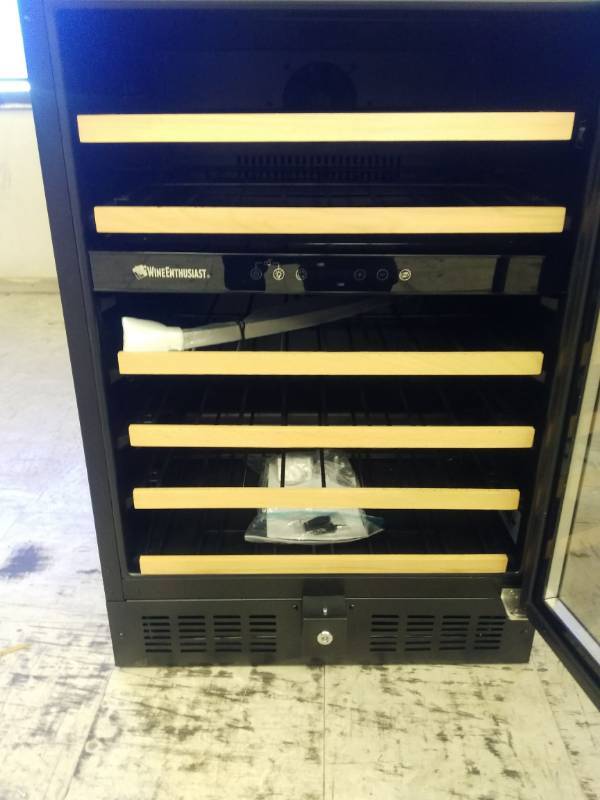 lot 28 image: Wine Enthusiast 46-Bottle Stainless Steel Dual Zone Wine Chiller(NEW-SCRATCH & DENT)