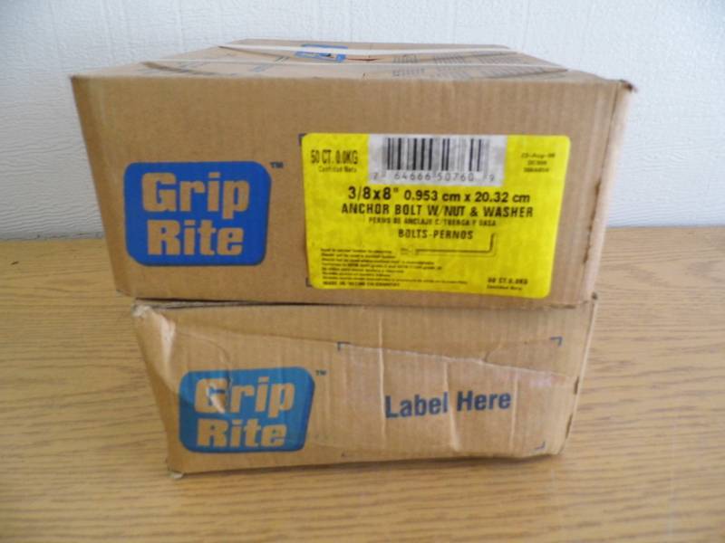 Lot of 2 Grip Rite Anchor Bolts wNutWasher