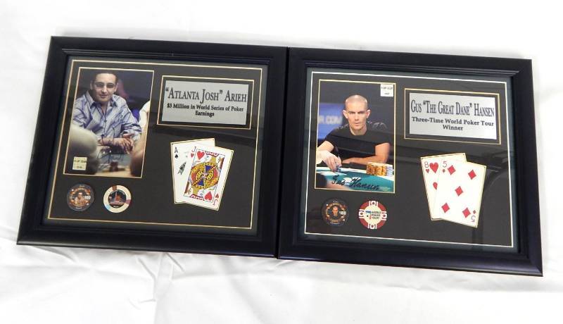 lot 78 image: Set of Josh Arieh and Gus Hansen Limited Edition Pro Poker Player Autographed Plaques