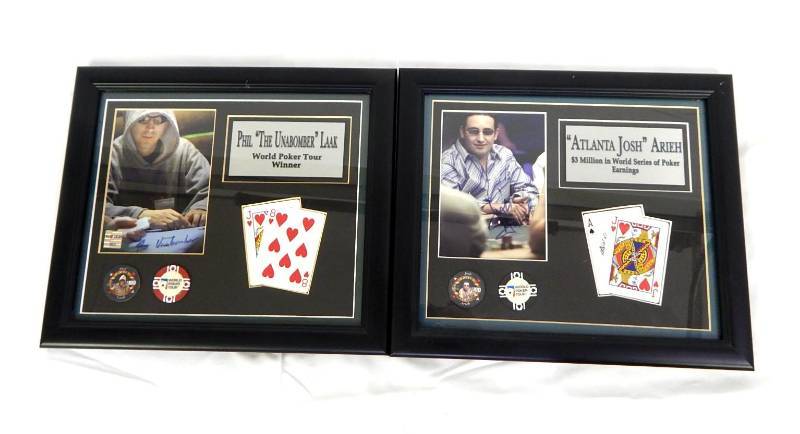 lot 79 image: Set of Phil The Unabomber Laak and Josh Arieh Limited Edition Pro Poker Player Autographed Plaques