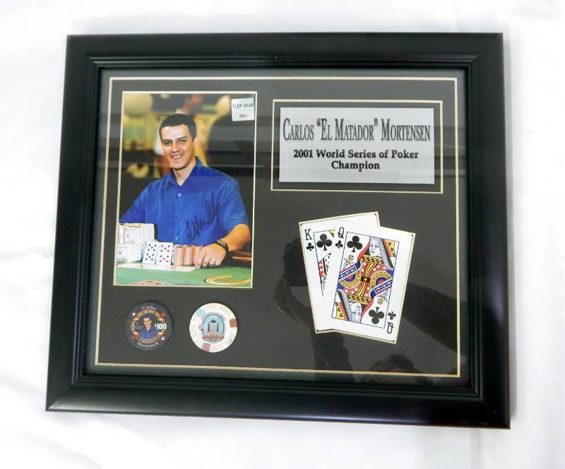 lot 159 image: Set of Carlos Mortensen and Josh Arieh Limited Edition Pro Poker Player Autographed Plaques