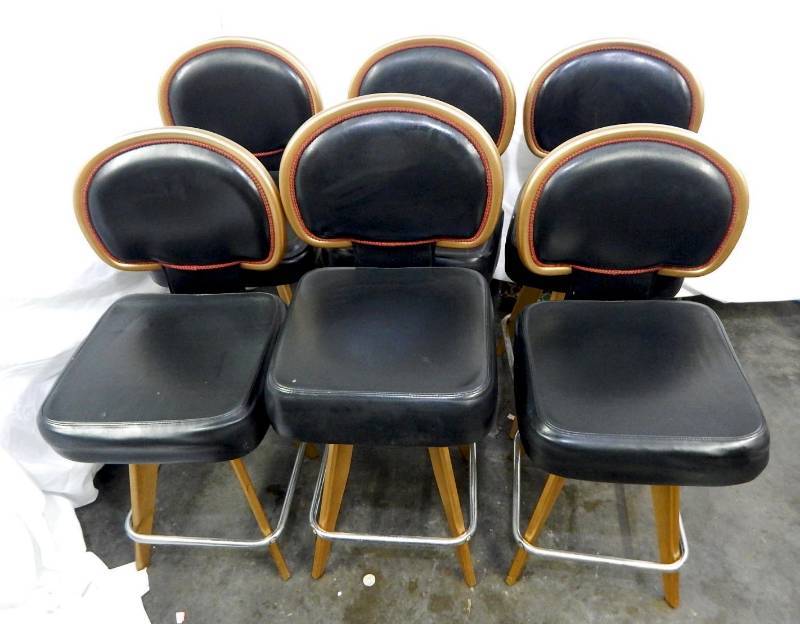 lot 25 image: Lot of Six Gasser Chair Company Swivel Base Casino Gaming Chairs