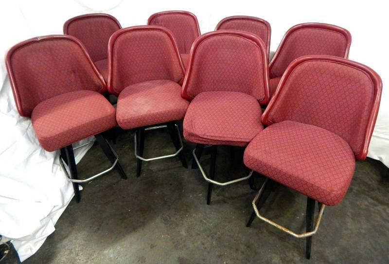 lot 26 image: Lot of Eight Tournament Used Contract Supply Company Swivel Base Casino Gaming Chairs