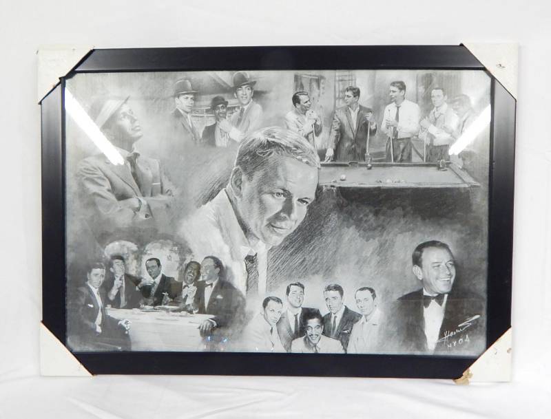 lot 51 image: Framed Sinatra and Rat Pack Print