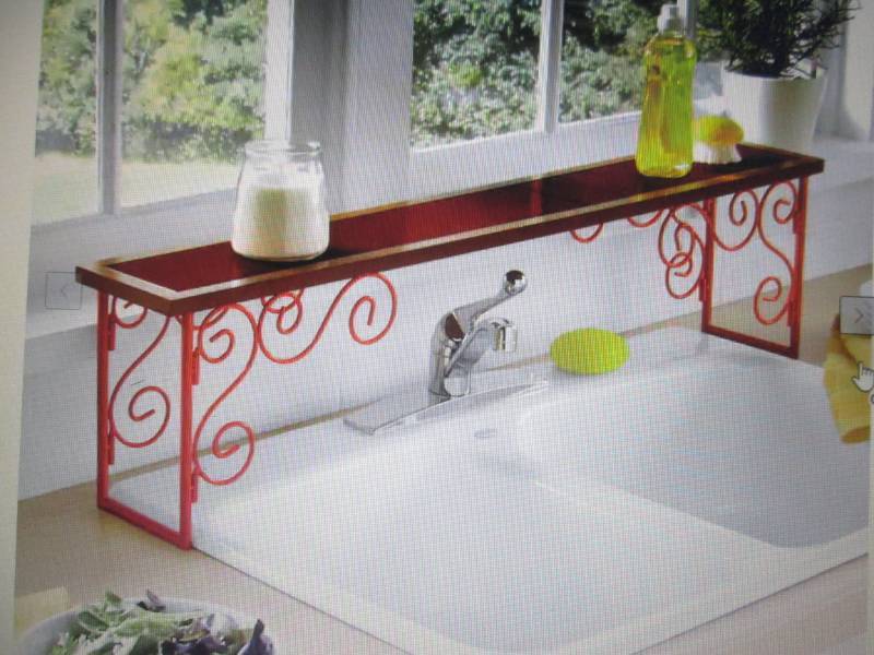 lot 2 image: Colorblock Over-the-Sink Shelf open...