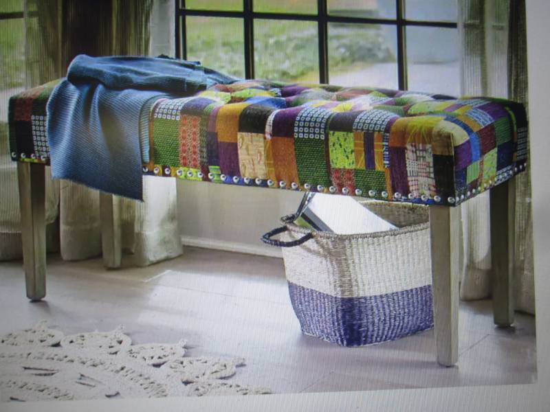 lot 56 image: Patchwork Bench open box Retail $19...
