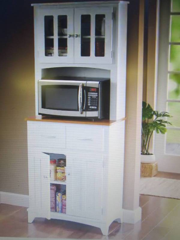 lot 60 image: Brook Tall Microwave Hutch open box...