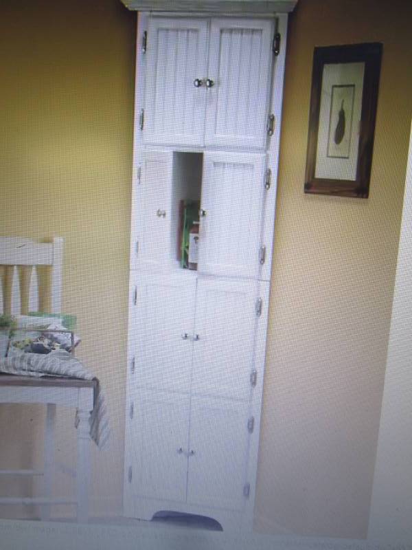 lot 61 image: 8-Door Corner Cabinet open box Reta...