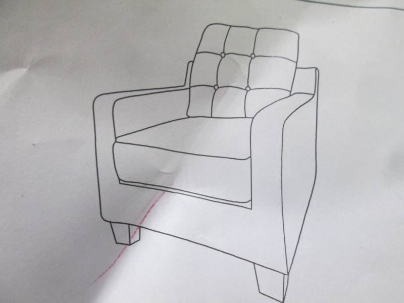 lot 86 image: Fenwick Accent Chair in Red open bo...