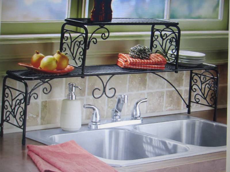 lot 97 image: 2-Tier Scroll Sink Shelf open box R...