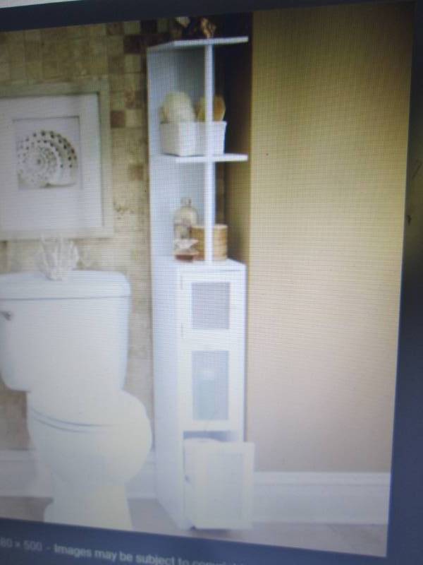 lot 123 image: Bath Thin Man Storage - White open ...