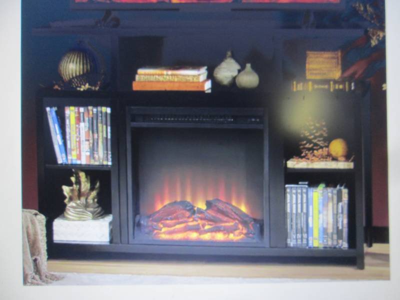 lot 146 image: Black Media-Storage TV Stand and El...