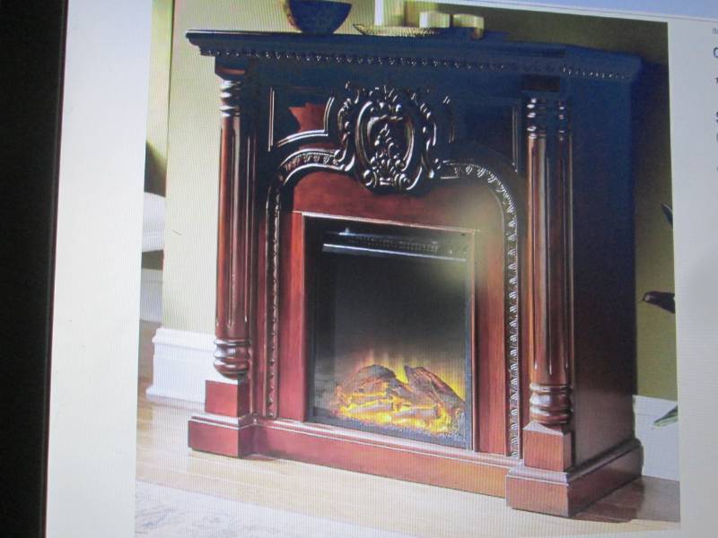 lot 148 image: Carved Pillar Fireplace Cabinet onl...