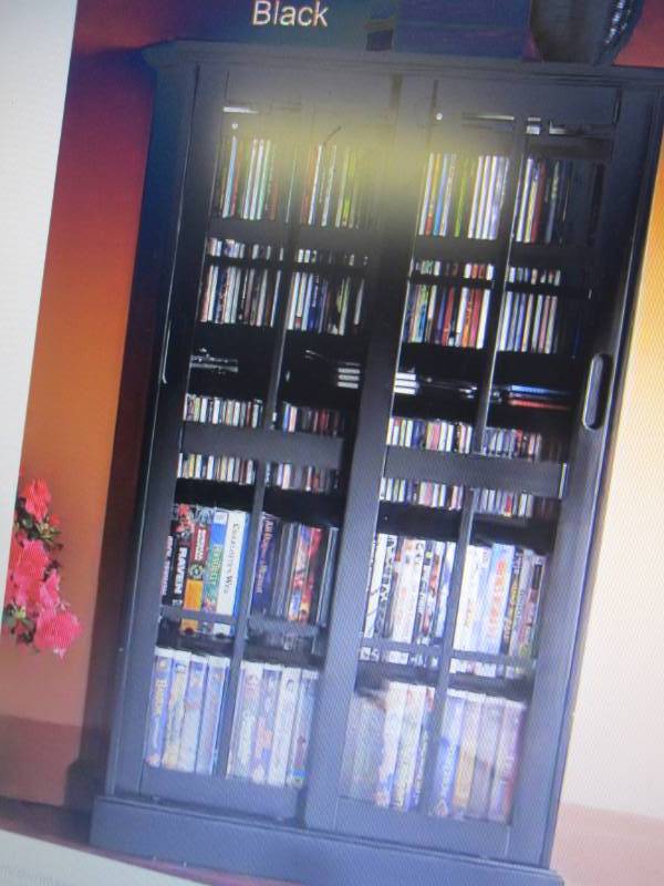 lot 161 image: Merrick Sliding Door Media Cabinet ...