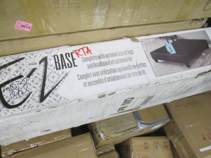 lot 163 image: Ez-Base Wood Box Spring Queen ope...