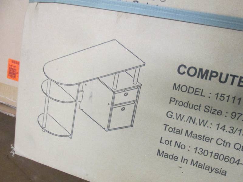 lot 183 image: Furinno Jaya Espresso Desk open box...