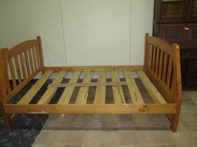 Full Size bed frame for a loft with slanted roof