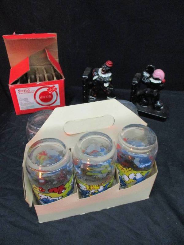 Smurf Glasses, book ends and more