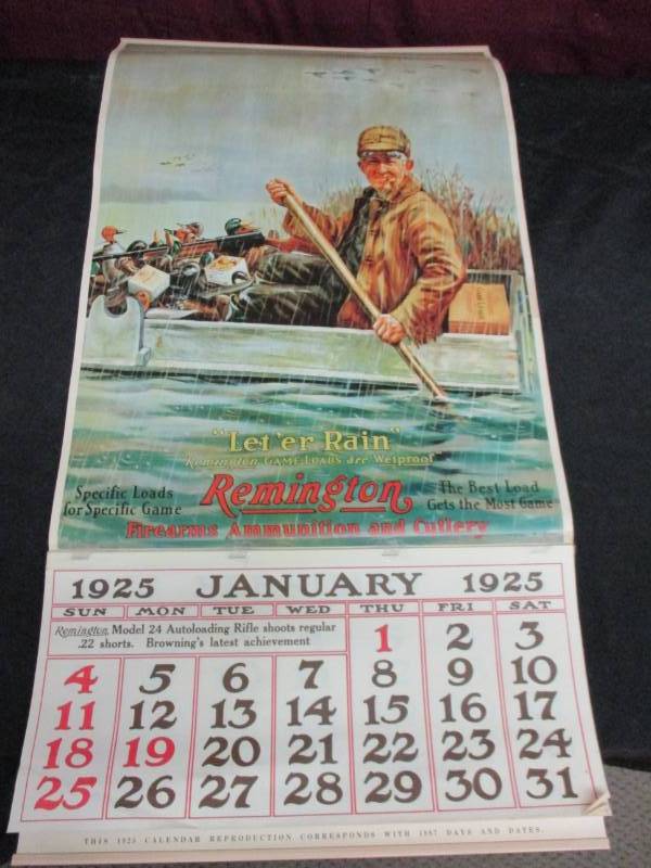 1925 Remington Calendar coresponds with 1987 dates