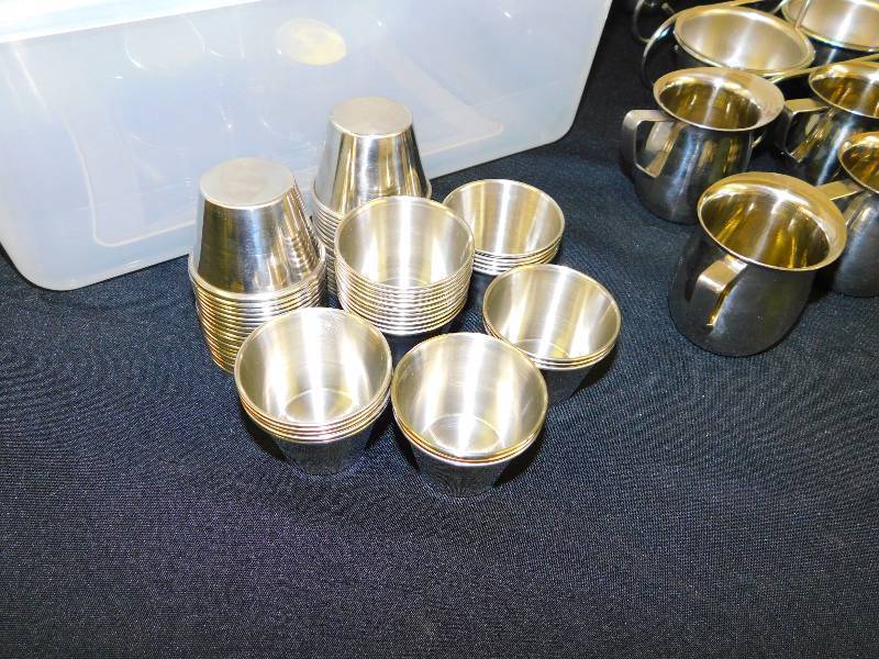ASSORTED STAINLESS STEEL SERVING ITEMS
