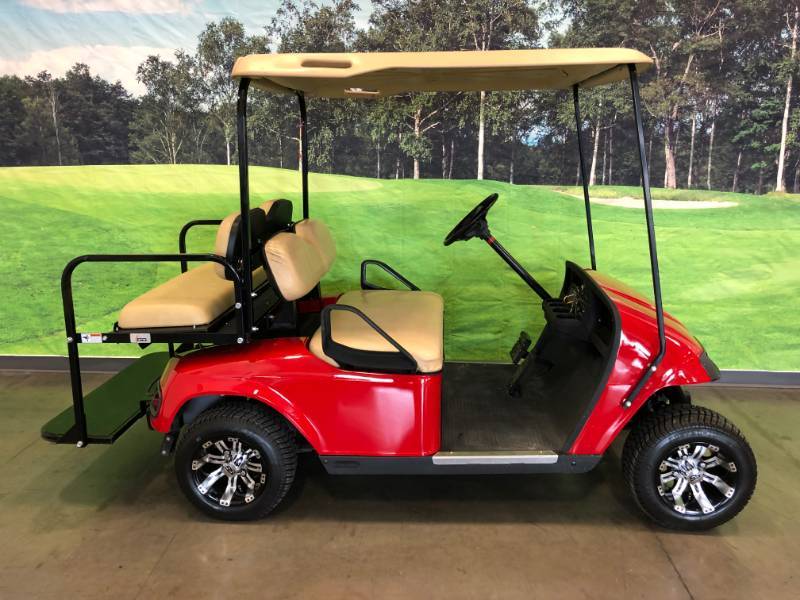 Red 4 Passenger EZ-GO TXT Golf Cart- Speed Chipped