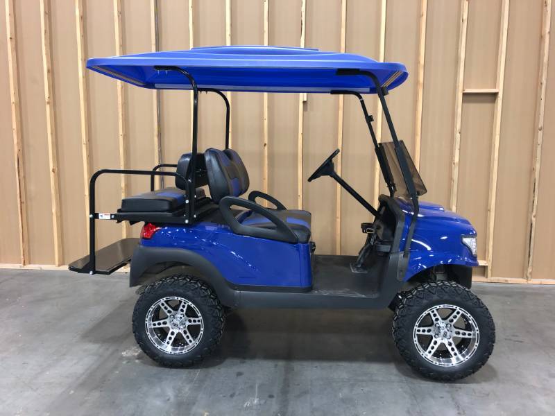 Blue Alpha Elite Lifted 4 Passenger Club Car Golf Cart