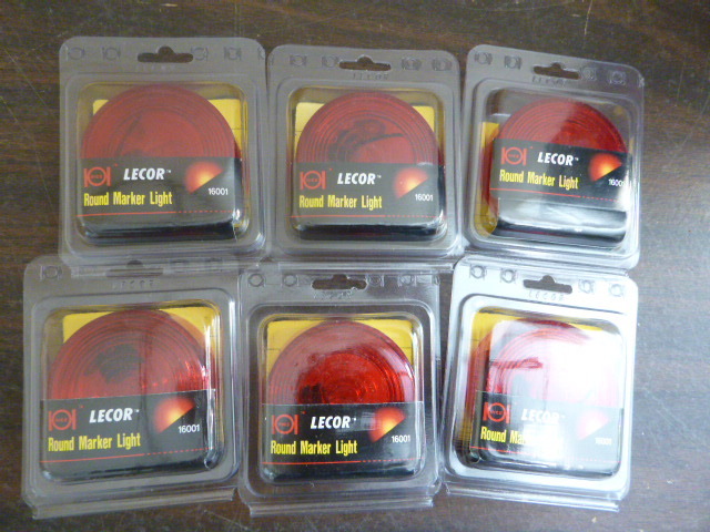 lot 12 image: 6 NEW Lecor Red Round Marker Lights