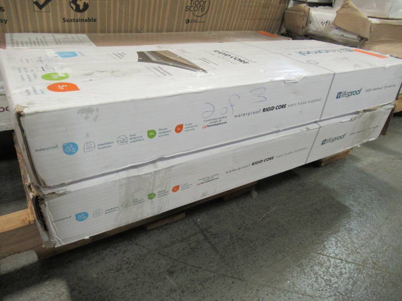 lot 10 image: Lifeproof Biscayne Oak 4.72 in. x 28.35 in. Herringbone Luxury Vinyl Plank Flooring (22.31 sq. ft.  case) - 2 Cases